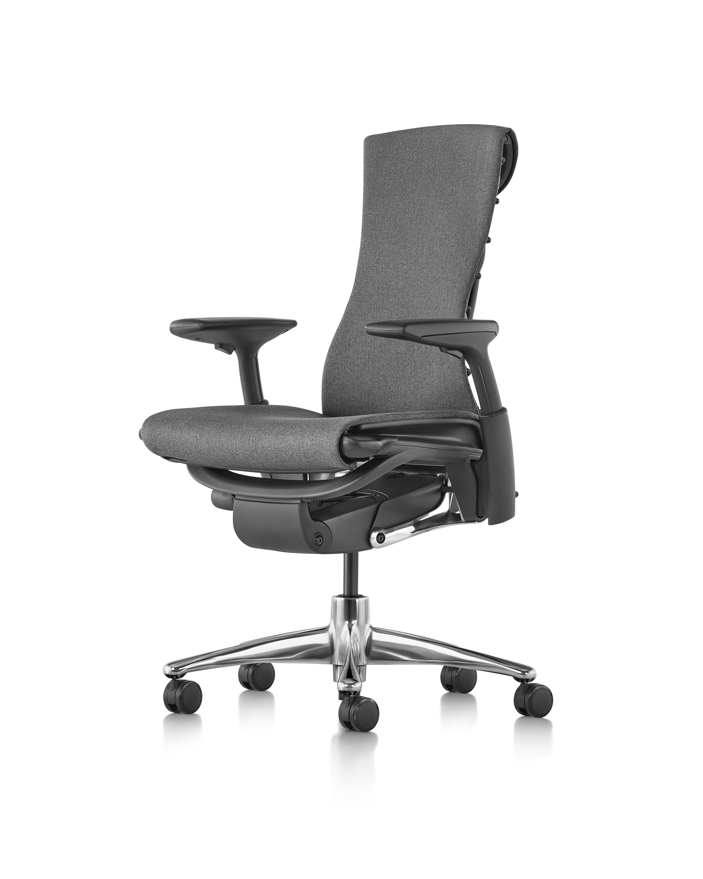 front view of grey embody chair